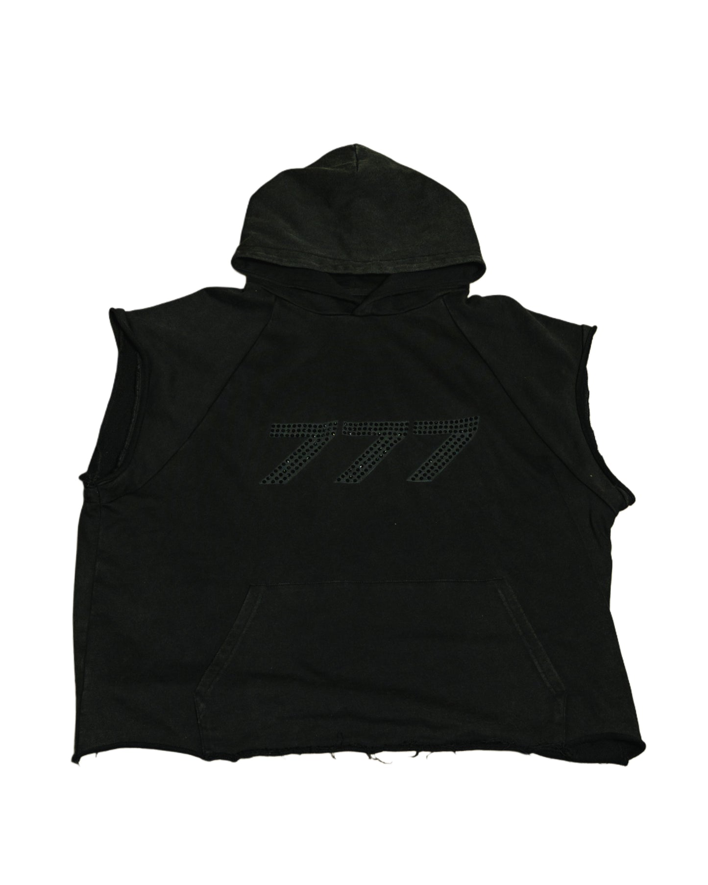777 Black Sleeveless Hoodie