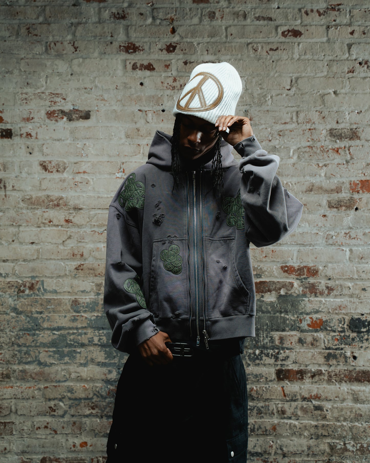 Peace chain hoodie (purple)