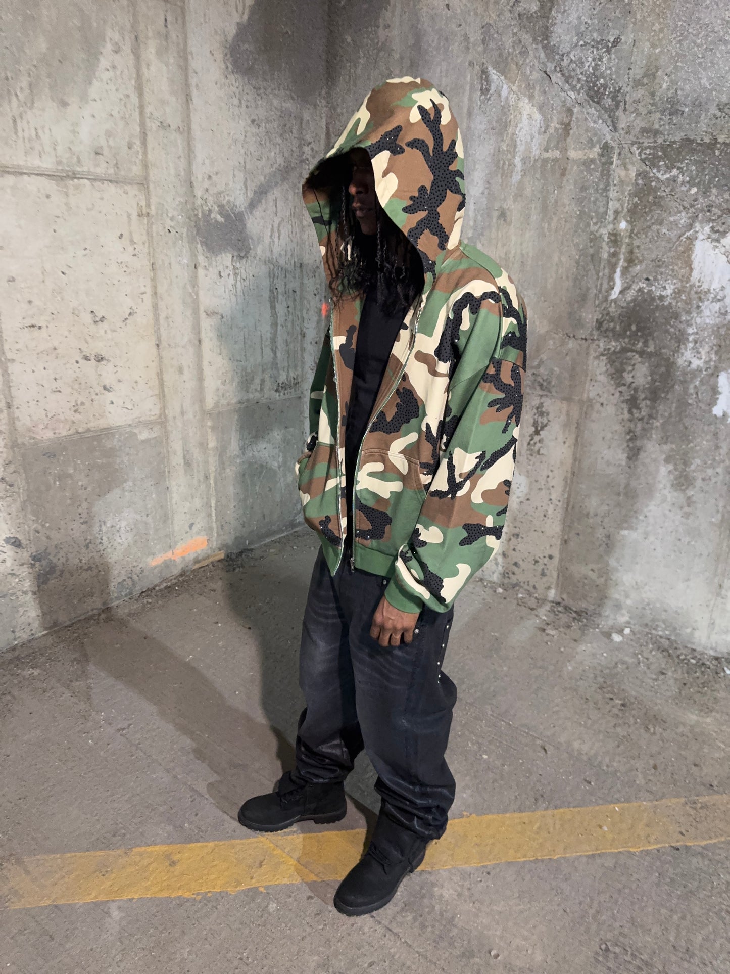 777 Camo Studded Zip-Up