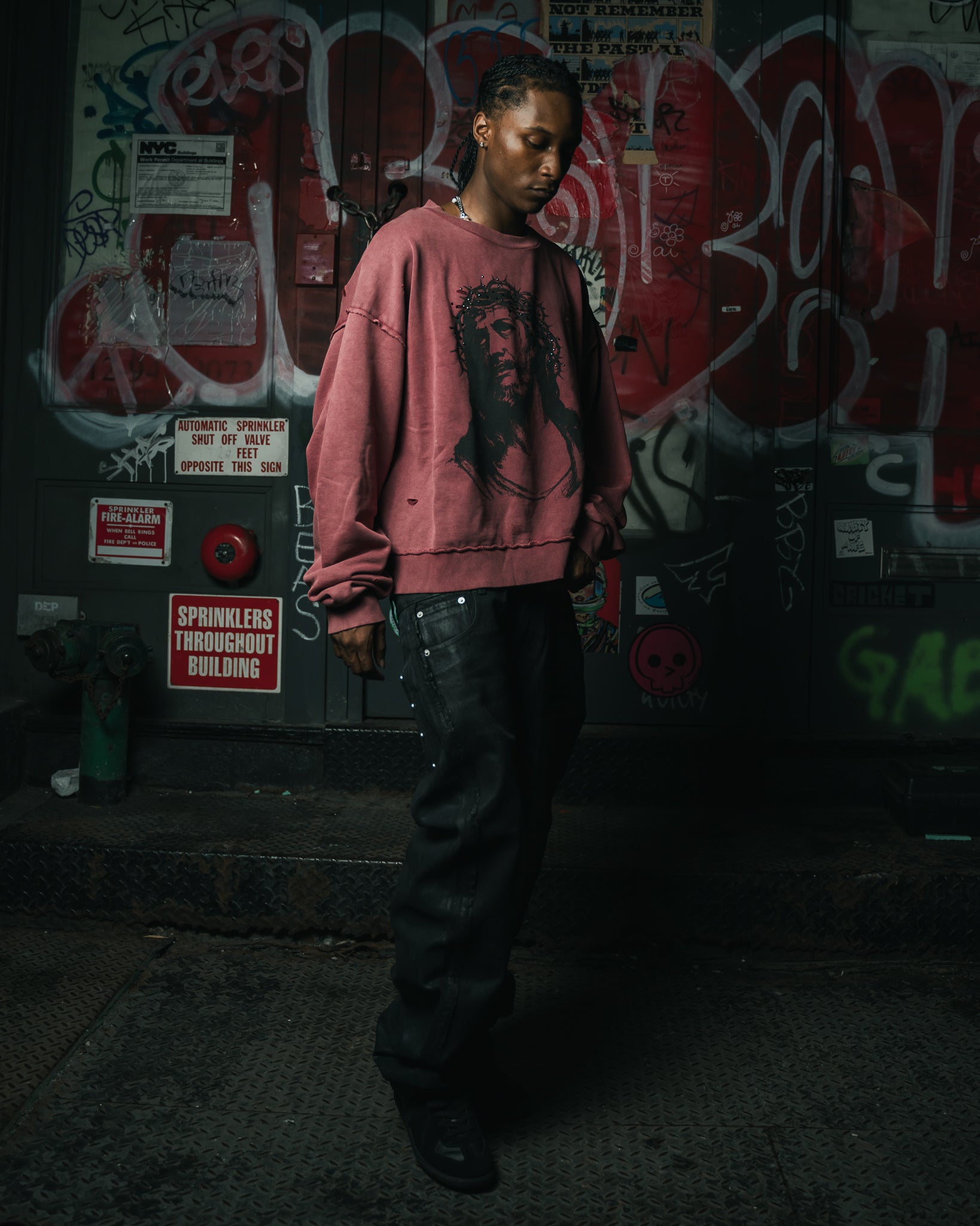 777 Jesus Distressed Crewneck