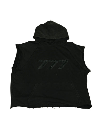 777 Black Sleeveless Hoodie