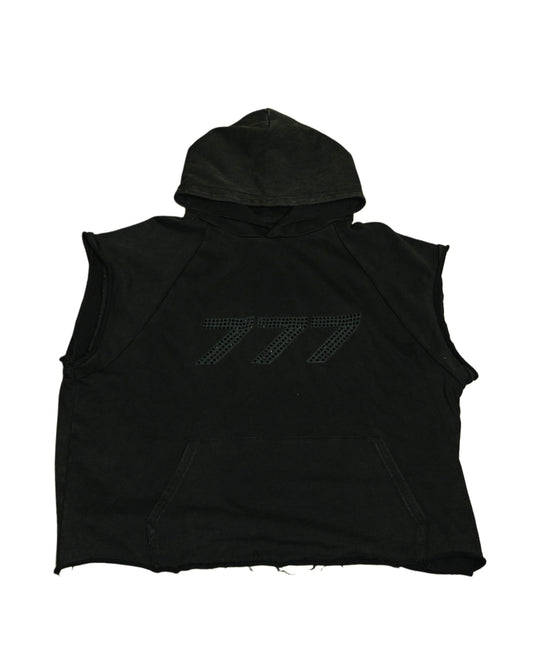 777 Black Sleeveless Hoodie