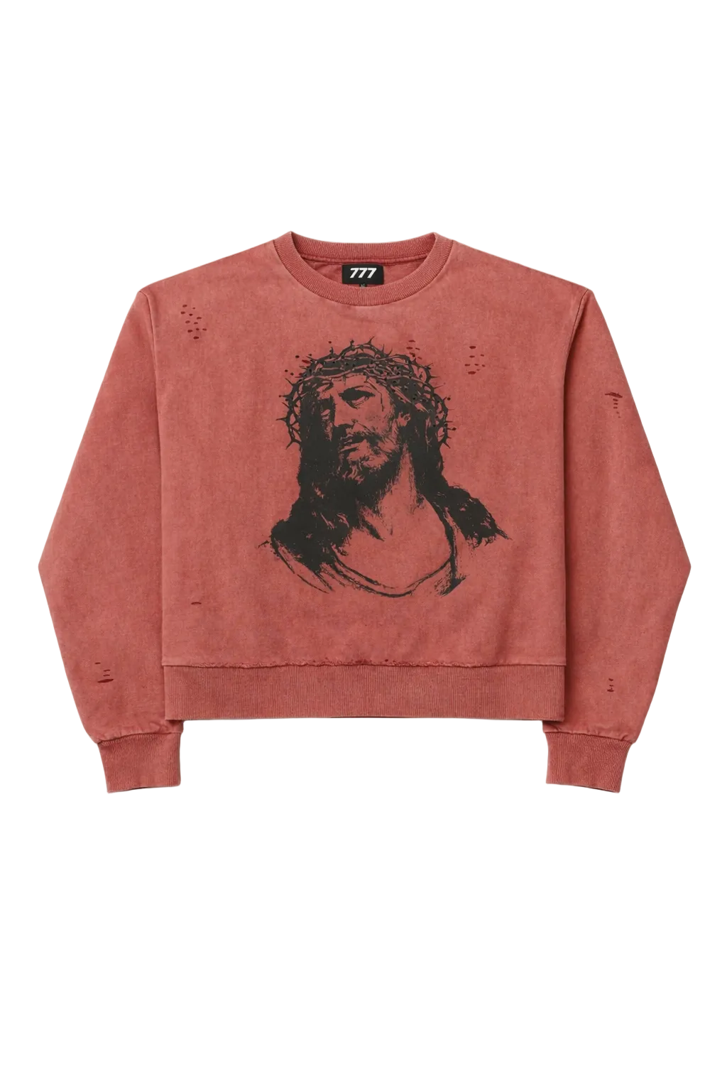 777 Jesus Distressed Crewneck