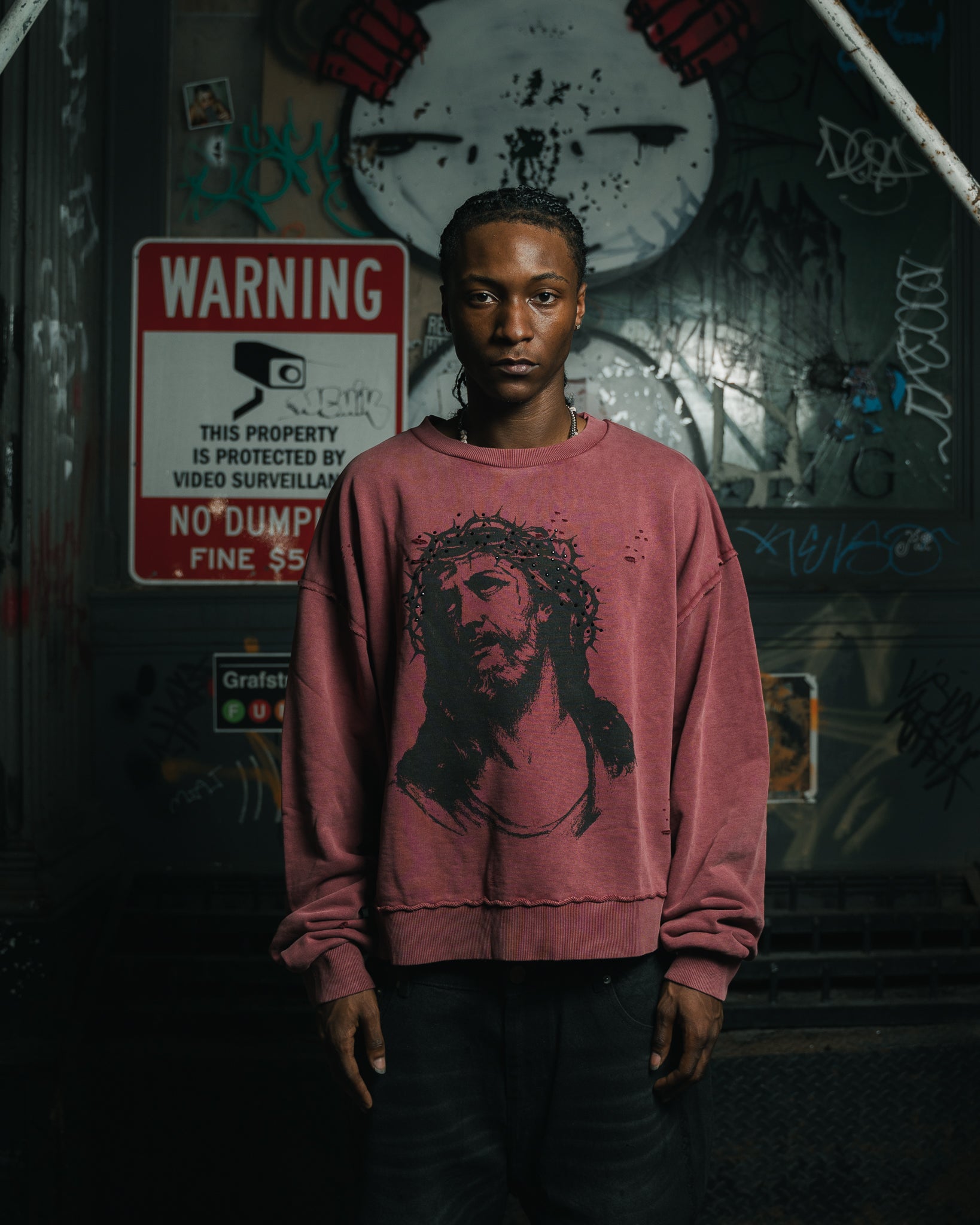 777 Jesus Distressed Crewneck