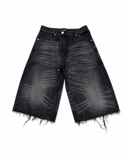 Oversized Carpenter Denim 3/4 Shorts