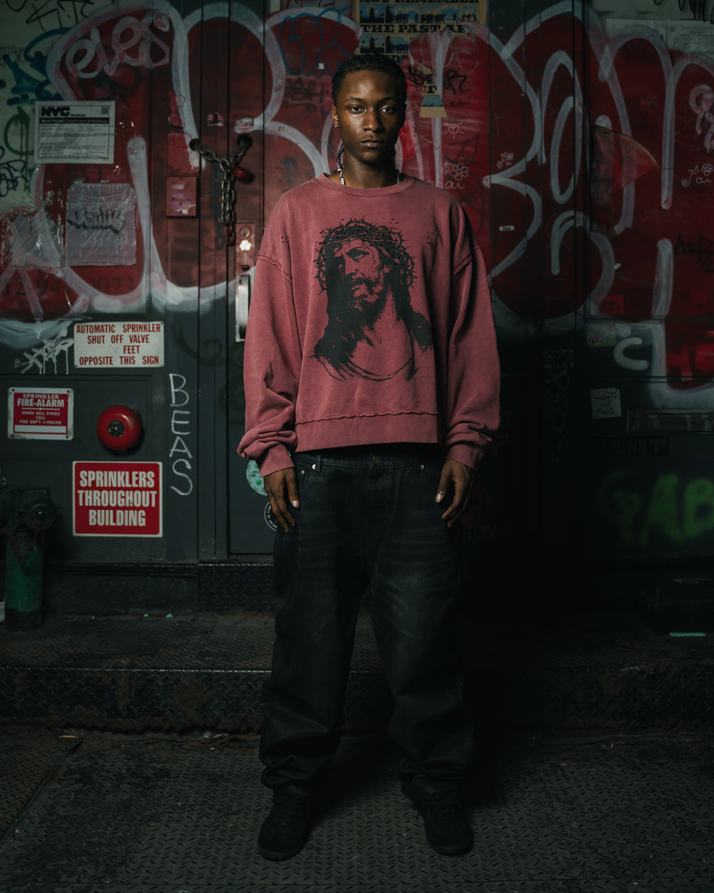 777 Jesus Distressed Crewneck