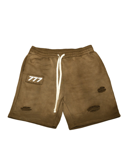 777 Distressed Summer Shorts (Coffee)