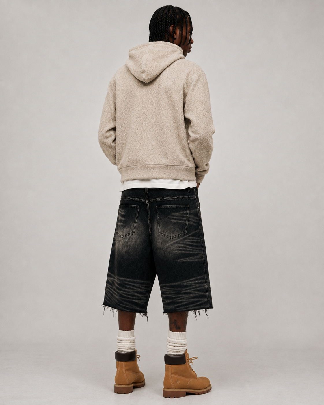 Oversized Carpenter Denim 3/4 Shorts
