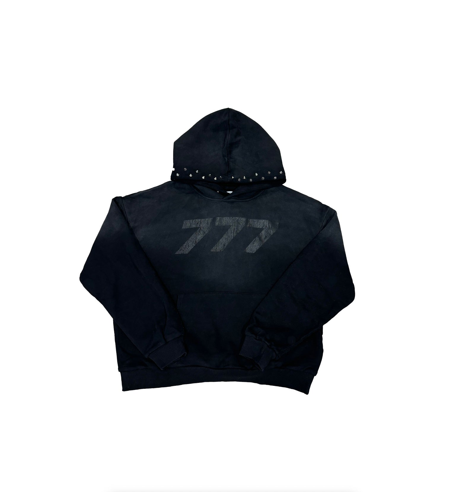 777 ONYX STUDDED HOODIE