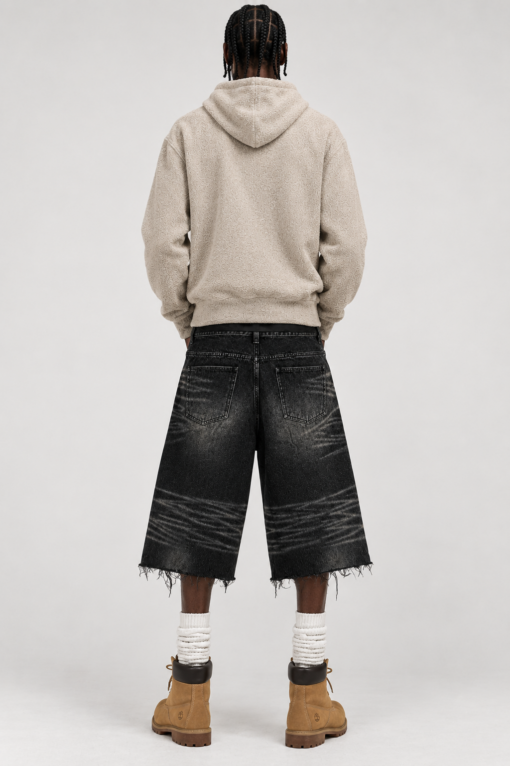 Oversized Carpenter Denim 3/4 Shorts