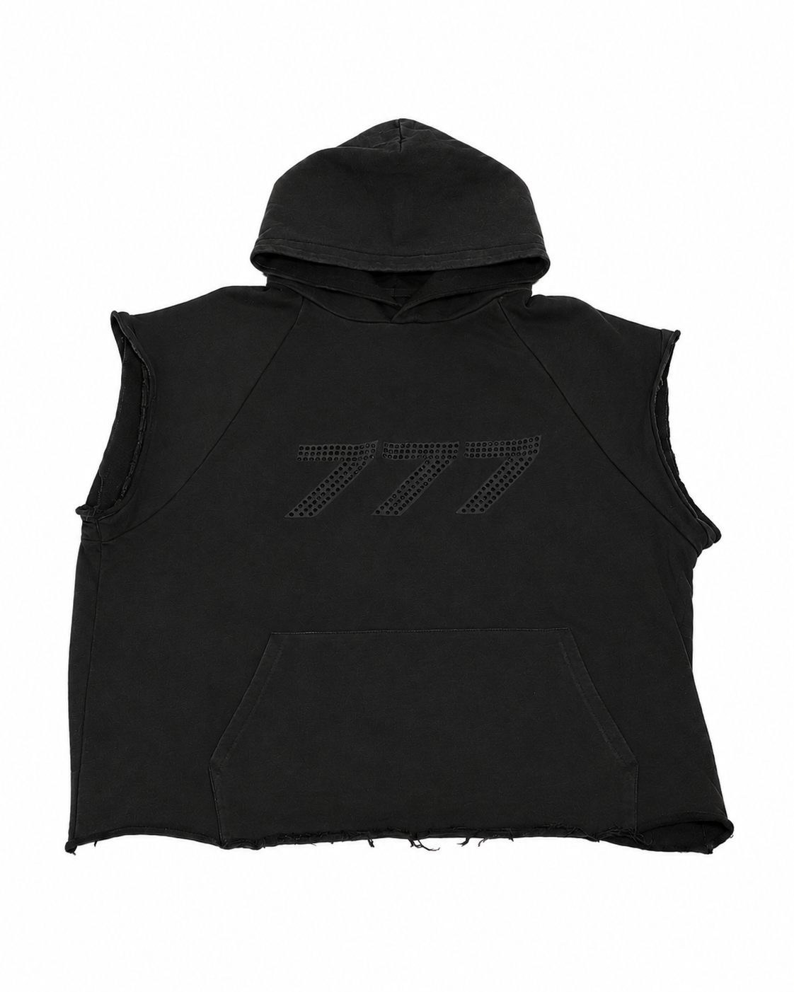 777 Black Sleeveless Hoodie