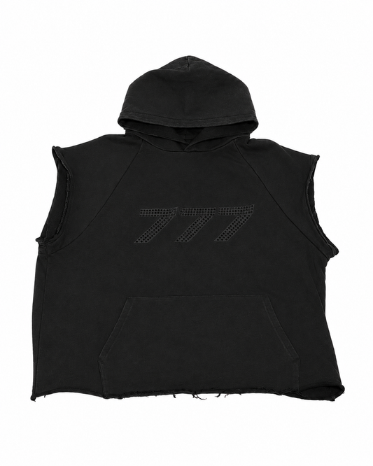 777 Black Sleeveless Hoodie