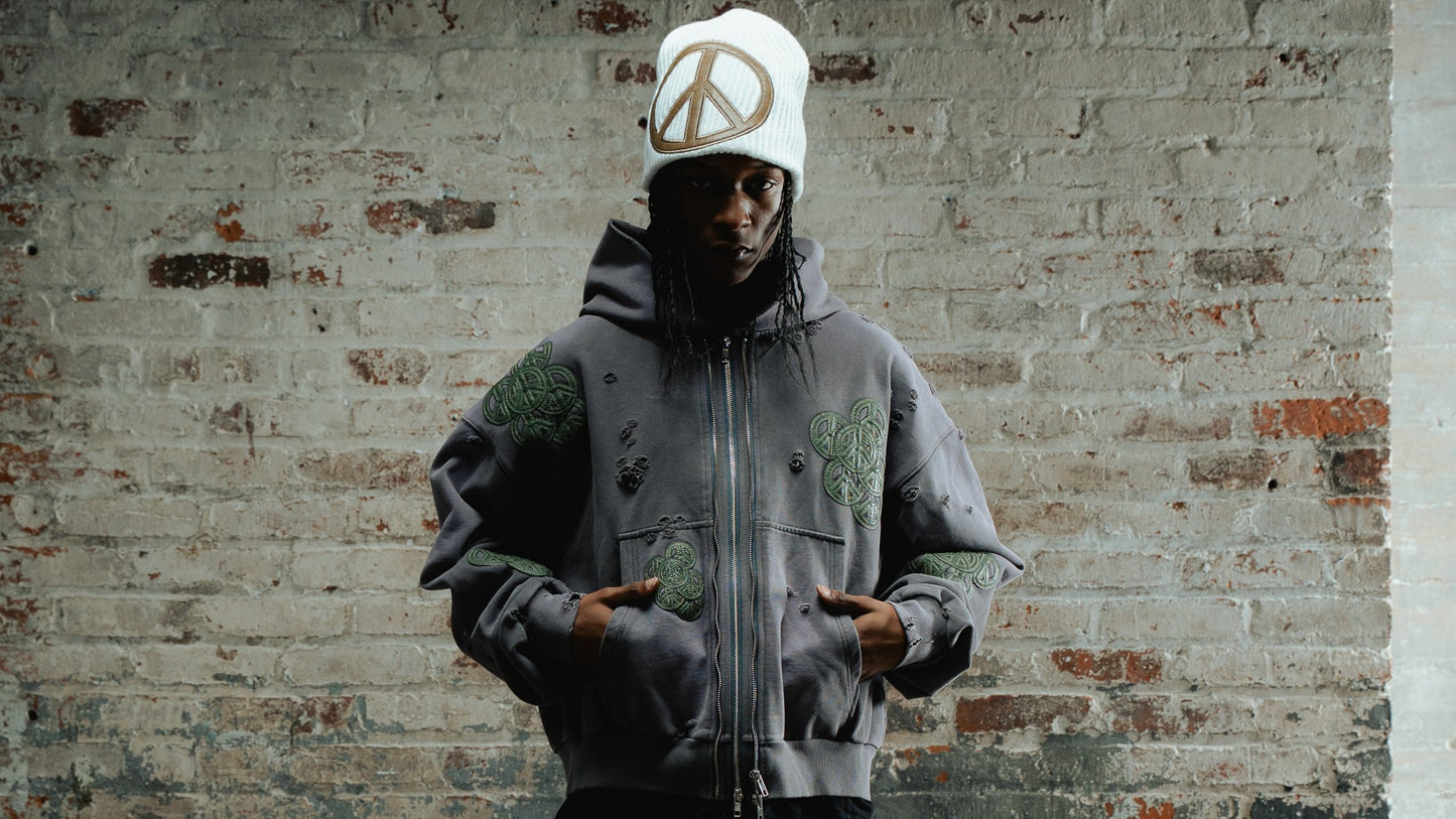 Peace chain hoodie (purple)