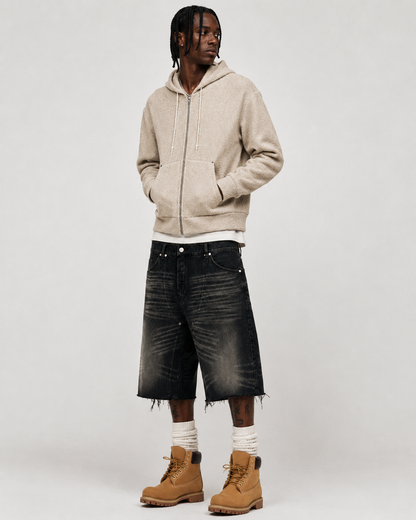 Oversized Carpenter Denim 3/4 Shorts