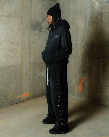 777 ONYX STUDDED HOODIE