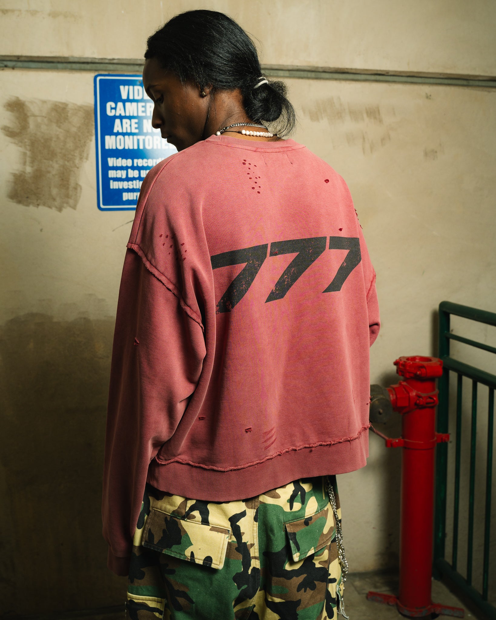 777 Jesus Distressed Crewneck