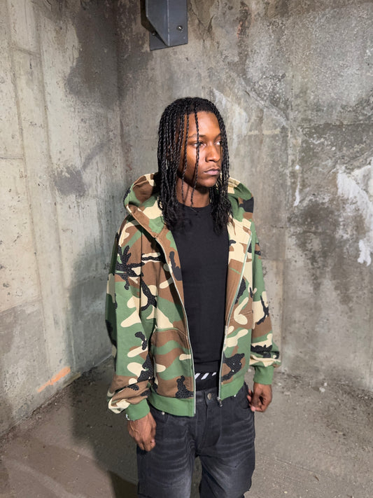 777 Camo Studded Zip-Up