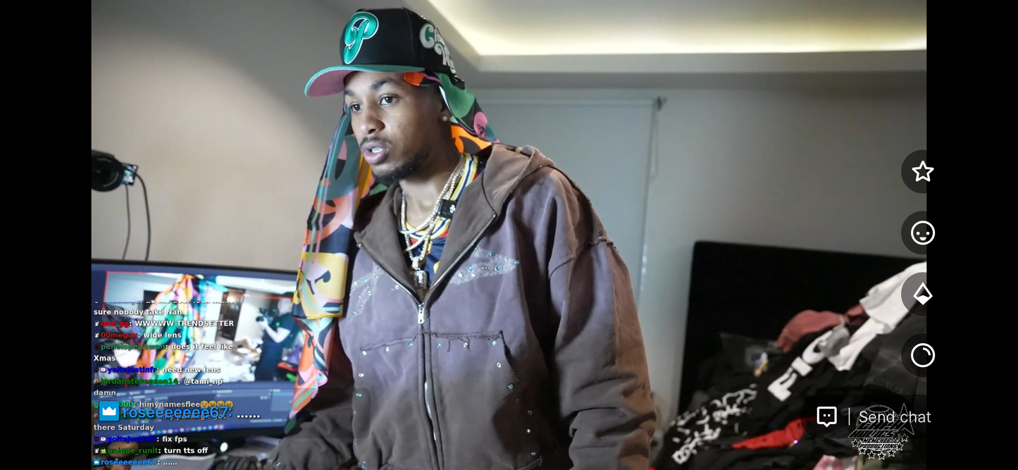 777 mocha brown rhinestone hoodie