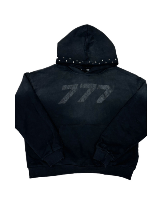 777 ONYX STUDDED HOODIE