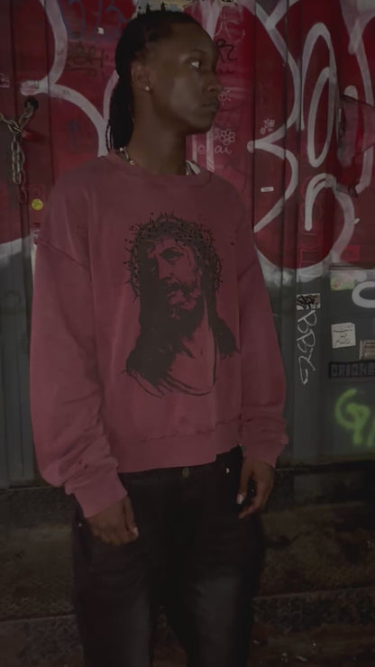 777 Jesus Distressed Crewneck